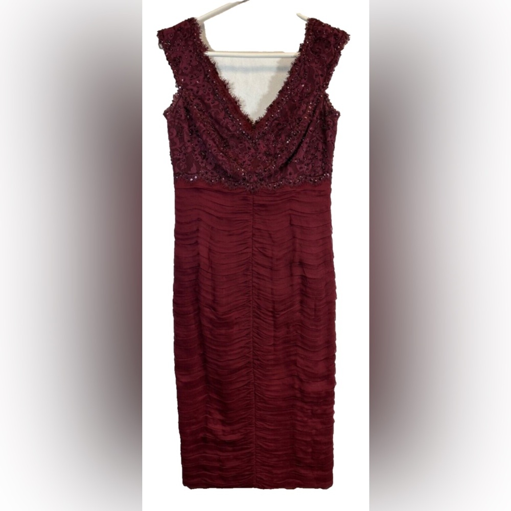 Tadashi collection 4 burgundy dress